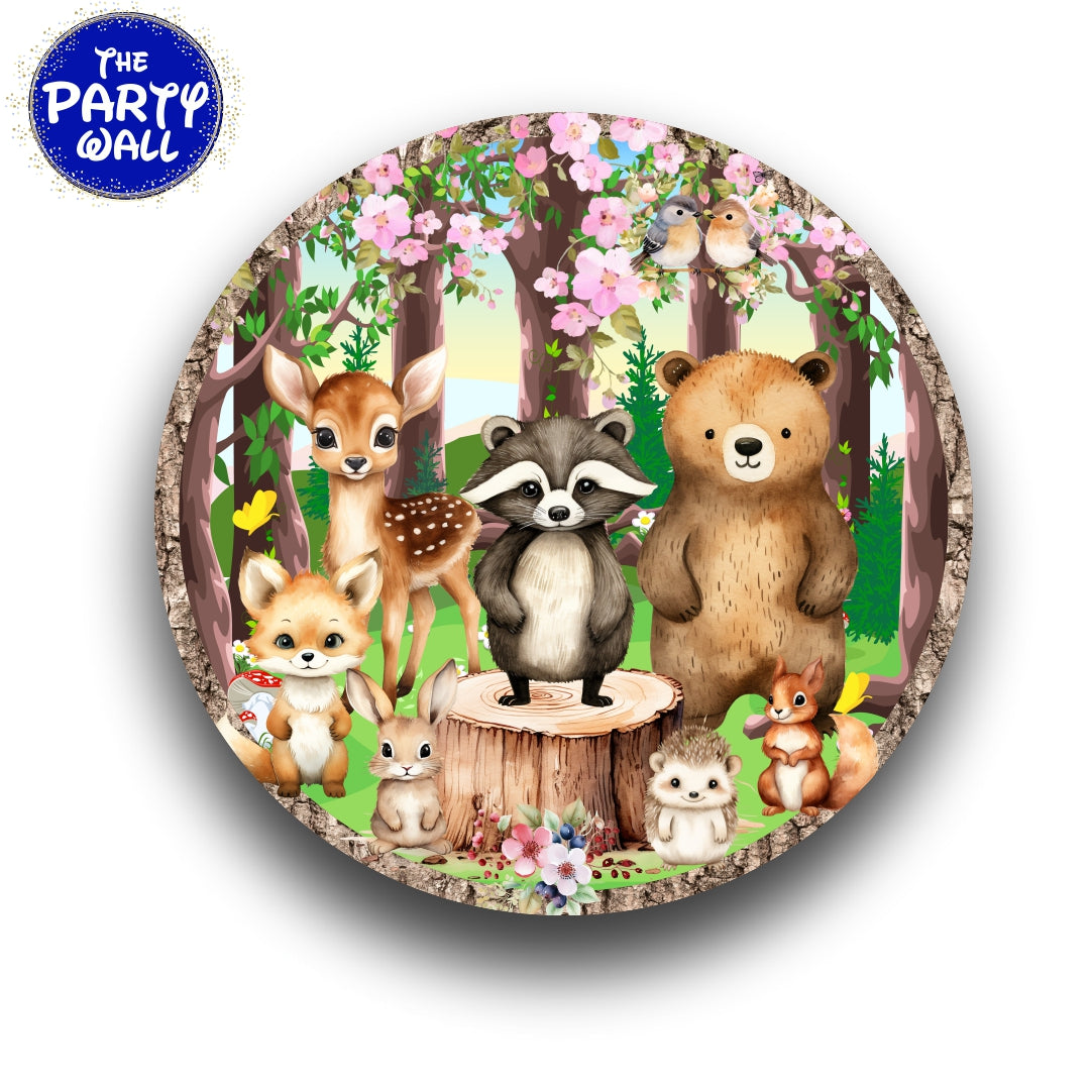 Animalitos del Bosque Cute - Funda para mampara circular