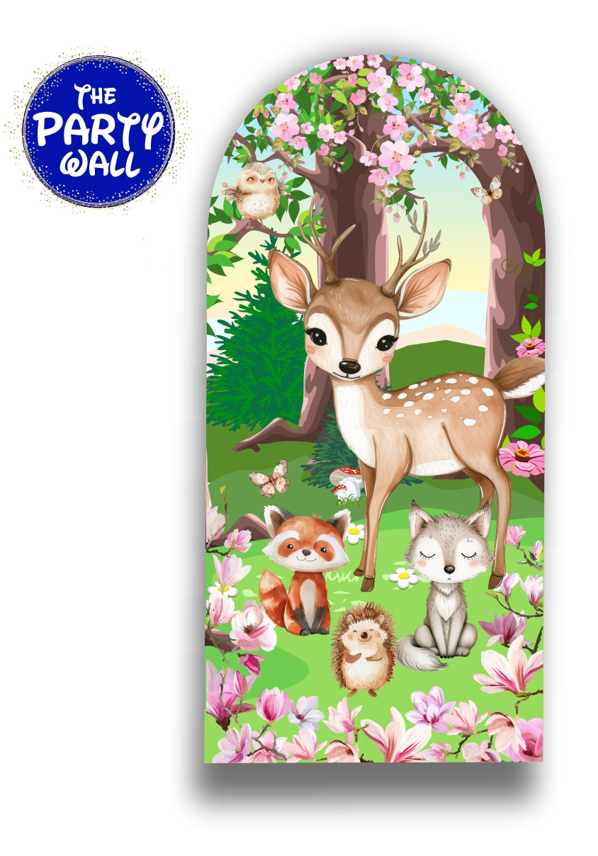 Animalitos del Bosque Cute - Funda para mampara de punta redonda