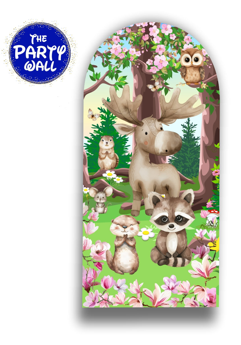 Animalitos del Bosque Cute - Funda para mampara de punta redonda