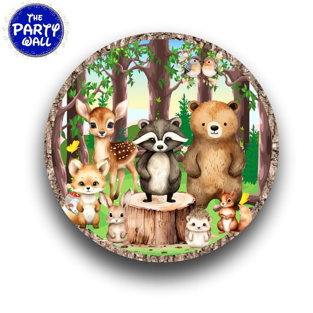 Animalitos del Bosque Cute - Funda para mampara circular