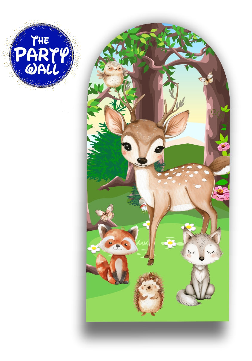 Animalitos del Bosque Cute - Funda para mampara de punta redonda