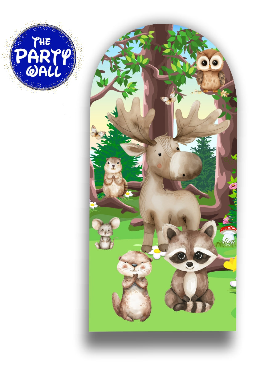 Animalitos del Bosque Cute - Funda para mampara de punta redonda