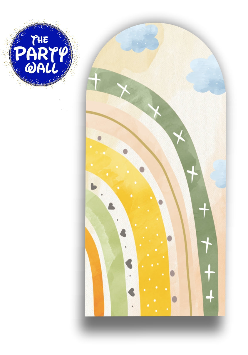 Arcoíris Boho - Funda para mampara de punta redonda