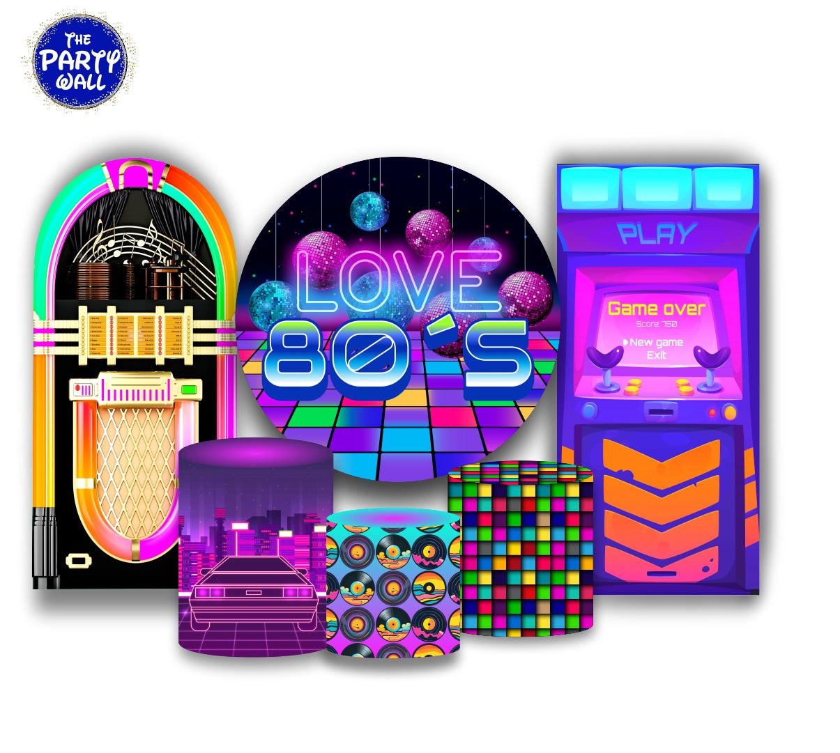 Década de los 80s - Fundas para set + 2 complementos