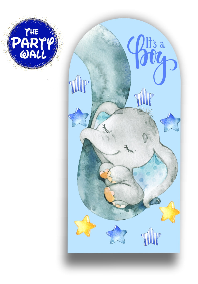 Elefantes Bebé Cute - Funda para mampara de punta redonda