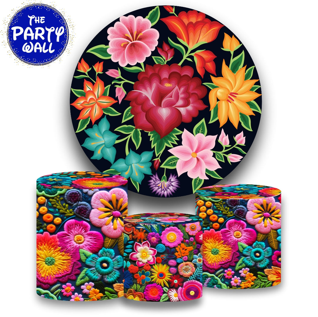 Flor Bordada - Fundas para set sencillo