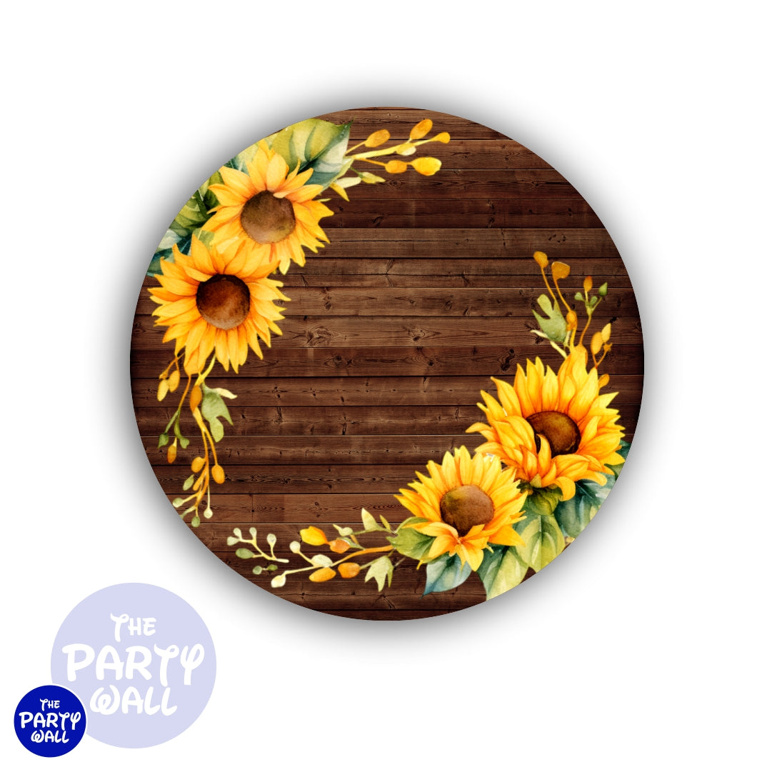 Girasoles - Funda para mampara circular