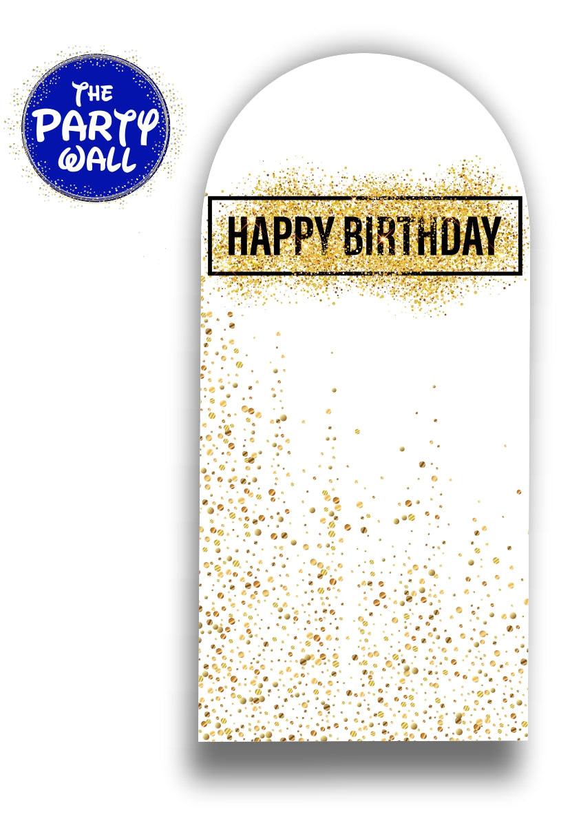 Happy Birthday - Funda para mampara de punta redonda