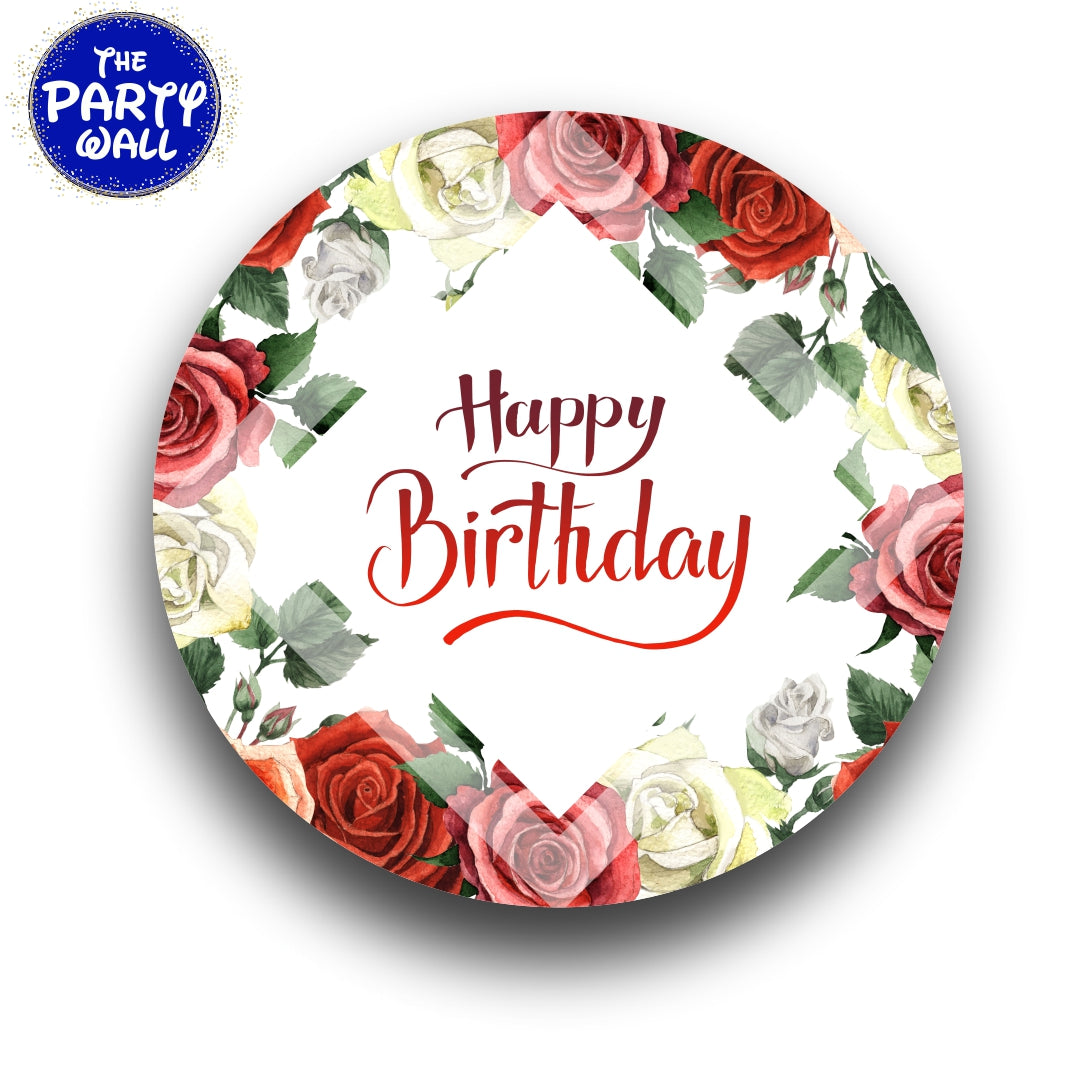 Happy Birthday - Funda para mampara circular