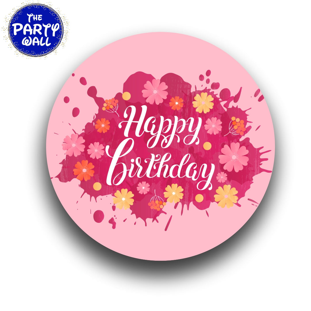 Happy Birthday - Funda para mampara circular