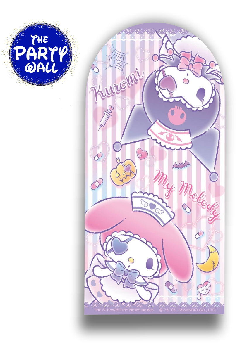 Kuromi y Melody - Funda para mampara de punta redonda