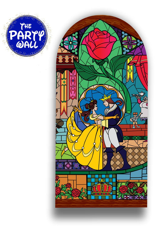 La Bella y la Bestia - Funda para mampara de punta redonda