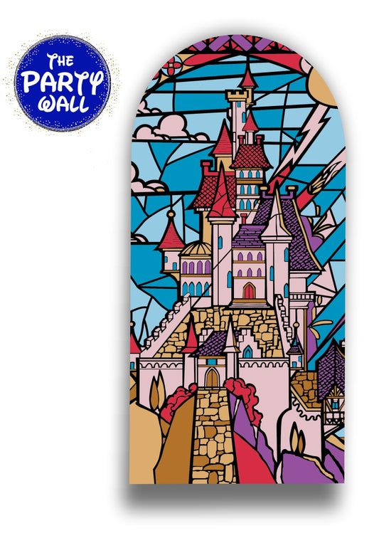 La Bella y la Bestia - Funda para mampara de punta redonda