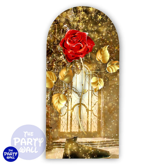 La Bella y la Bestia - Funda para mampara de punta redonda