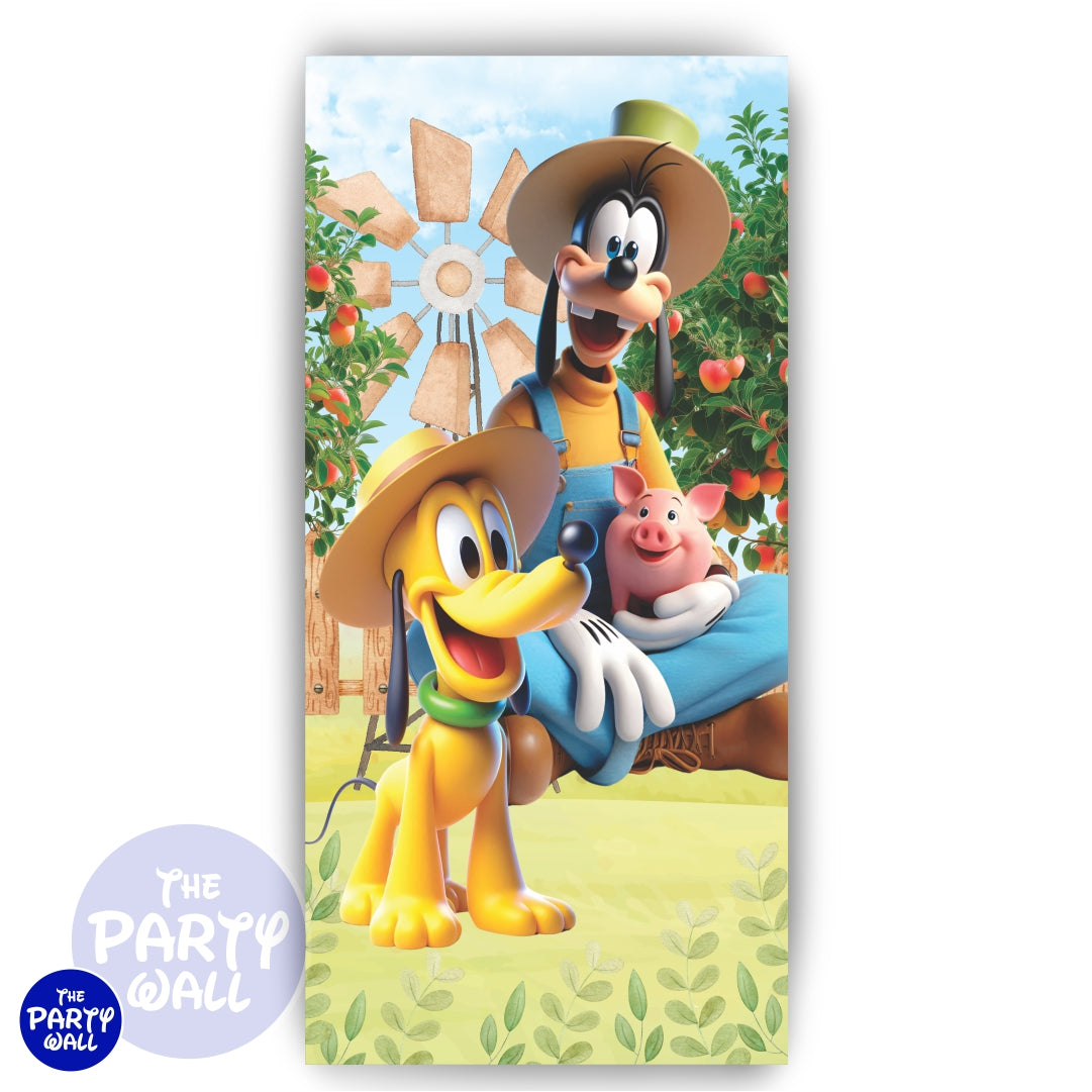 Mickey Mouse Granja - Funda para mampara de punta redonda