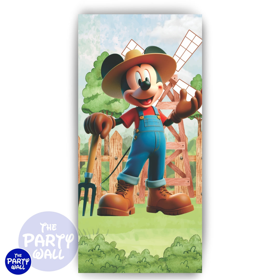 Mickey Mouse Granja - Funda para mampara de punta redonda