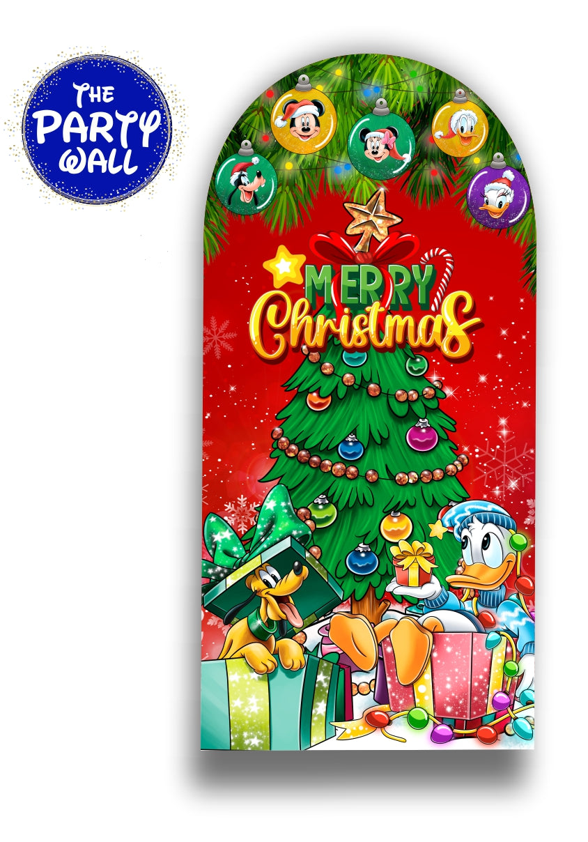 Mickey Mouse Navidad - Funda para mampara de punta redonda