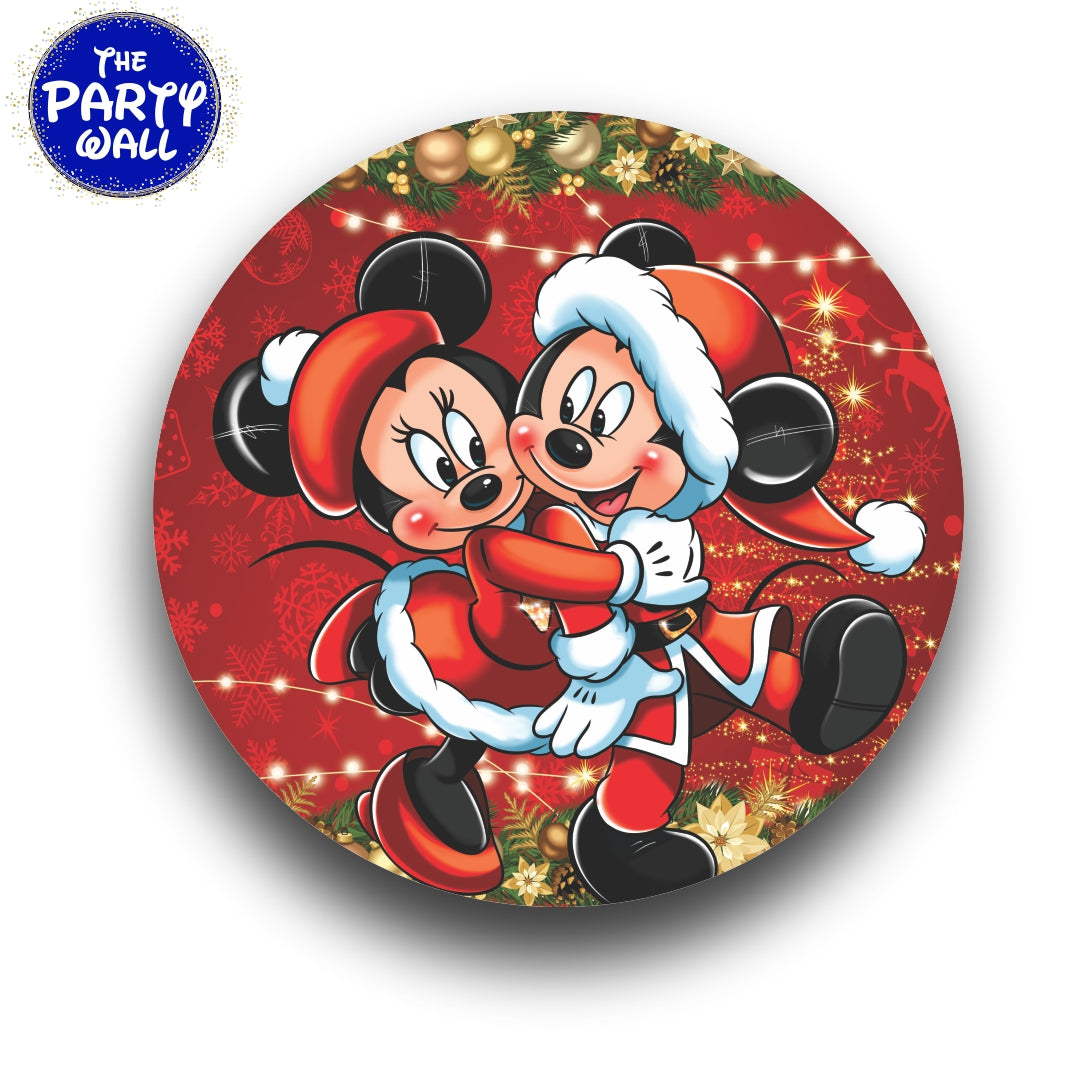 Mickey Mouse Navidad - Funda para mampara circular