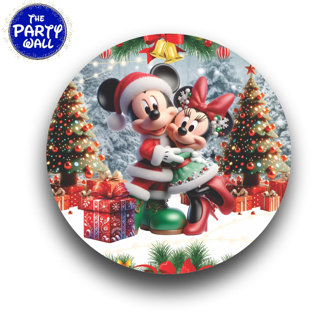 Mickey Mouse Navidad - Funda para mampara circular