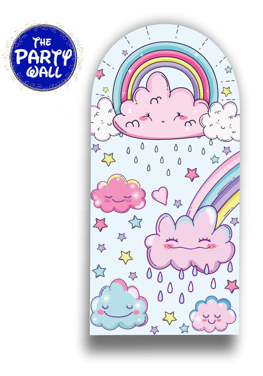 Nubes Cute - Funda para mampara de punta redonda