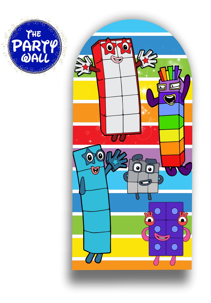 Number Blocks - Funda para mampara de punta redonda