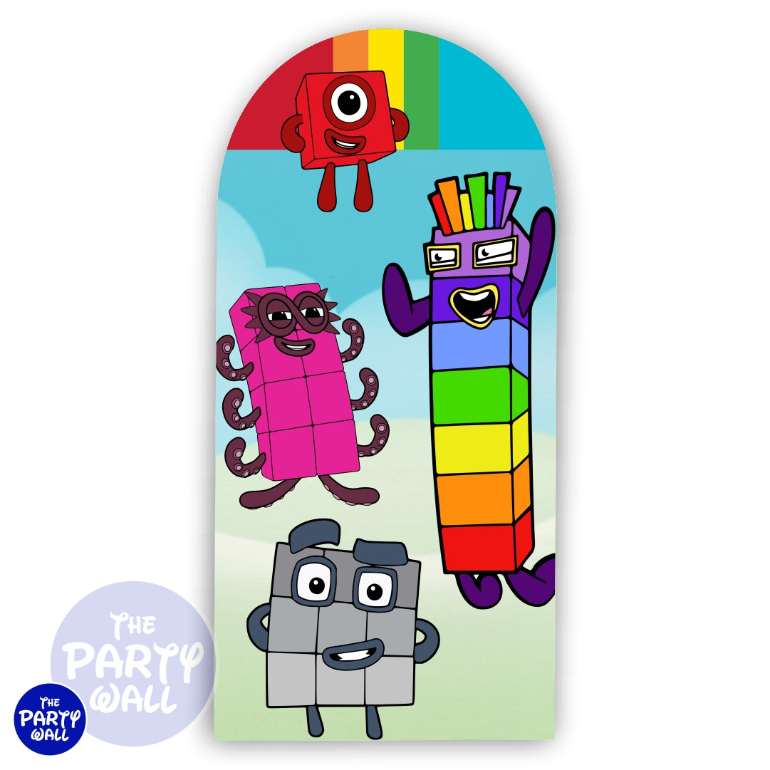 Number Blocks - Funda para mampara de punta redonda
