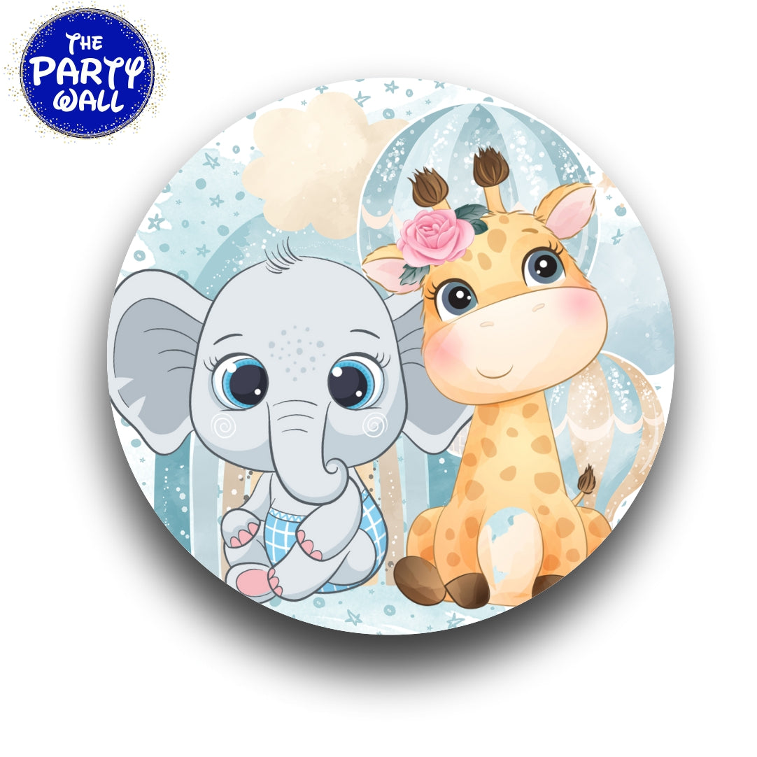 Elefantes Bebé Cute - Funda para mampara circular
