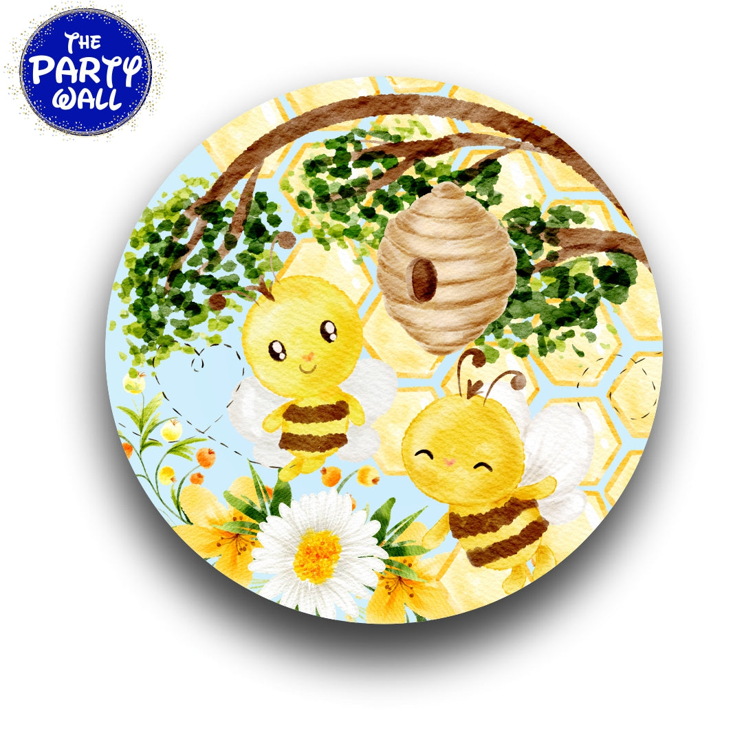 Abejas Cute - Funda para mampara circular