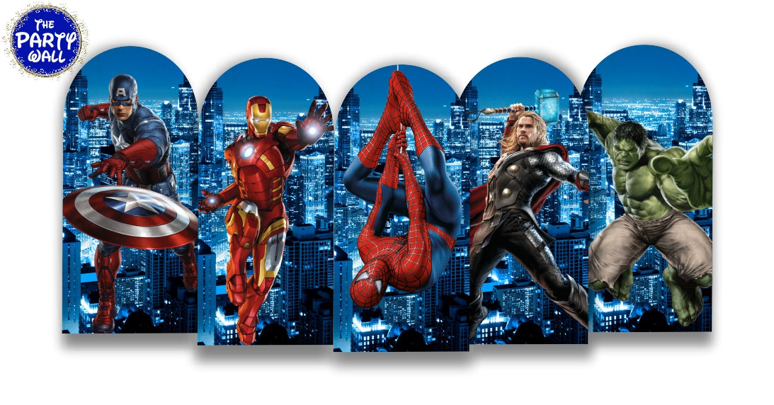 Avengers - Fundas para 5 mamparas de punta redonda