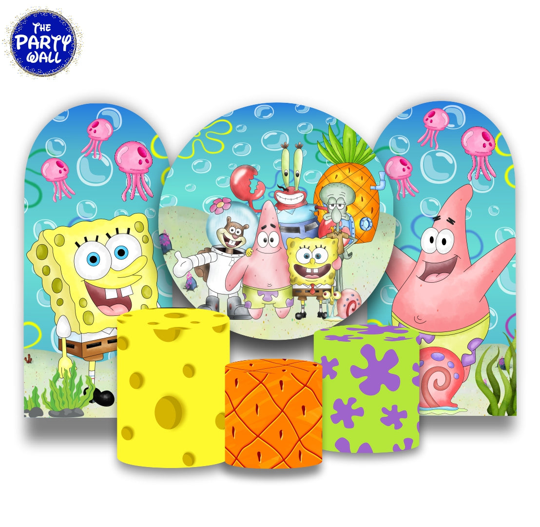 Bob Esponja Fundas de tela sublimada para cilindros backdrop - Decorfanti