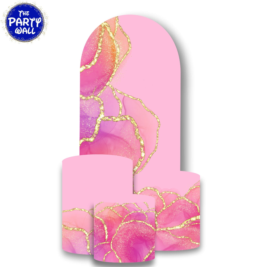 Aesthetic Gold - Fundas para set de mampara de punta redonda