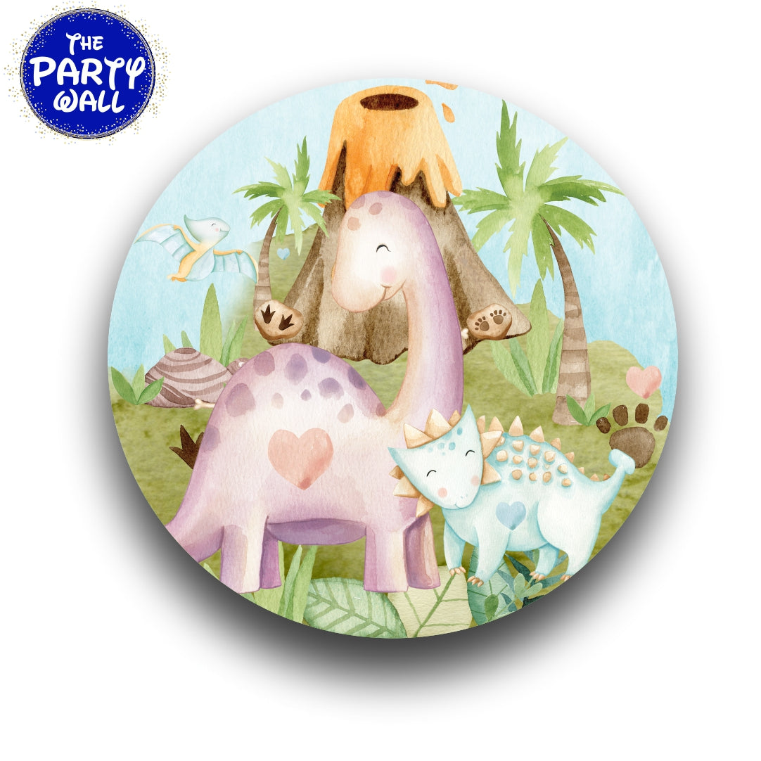 Dinosaurios Cute - Funda para mampara circular