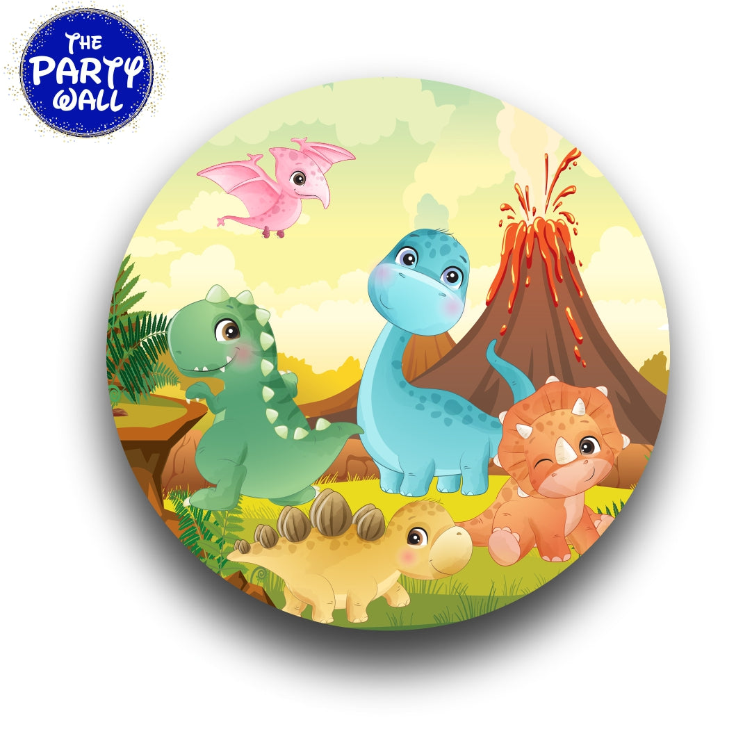 Dinosaurios Cute - Funda para mampara circular