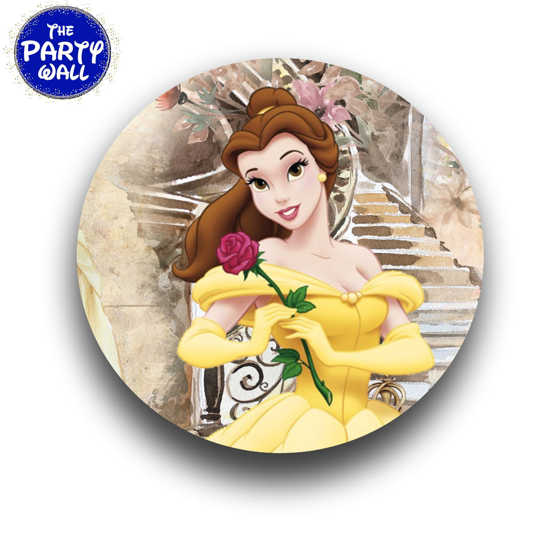 La Bella y la Bestia - Funda para mampara circular