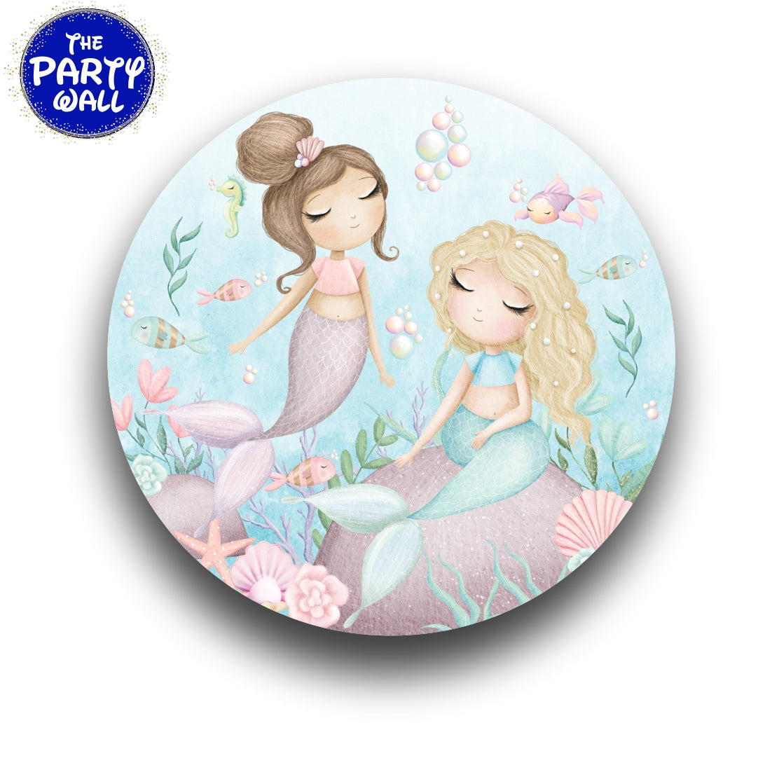 Sirenas Cute - Funda para mampara circular