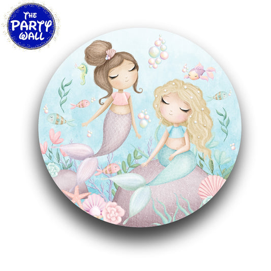 Sirenas Cute - Funda para mampara circular