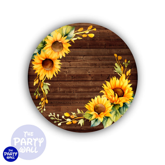 Girasoles - Funda para mampara circular