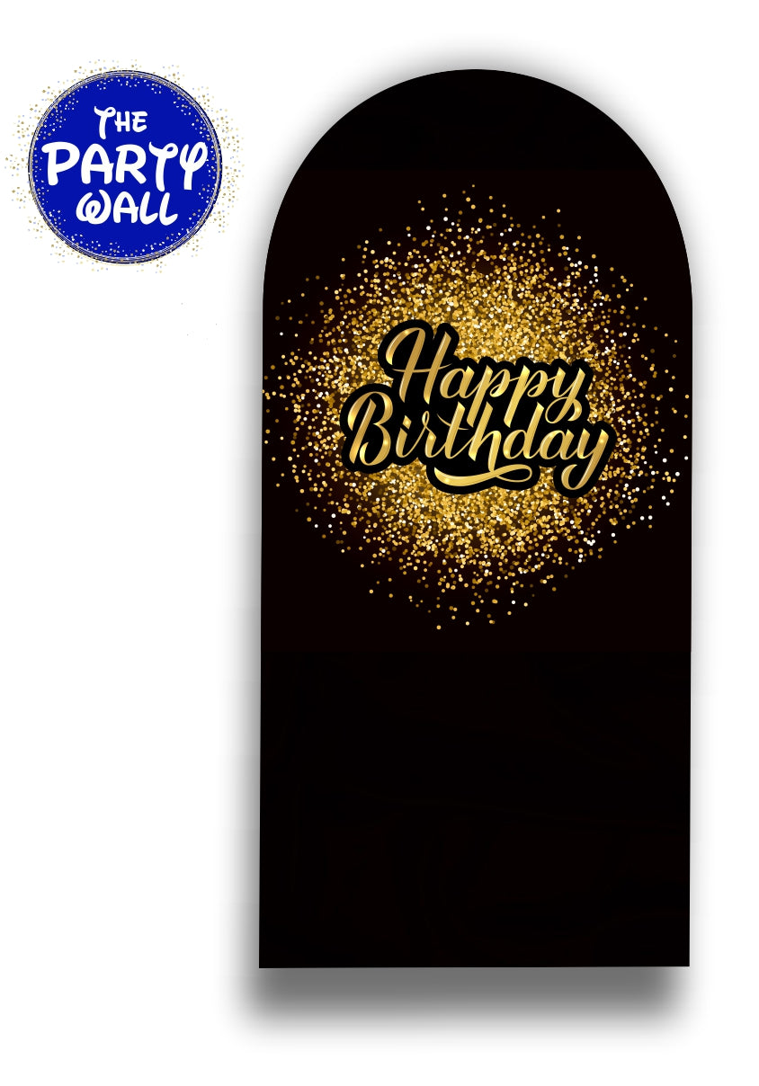 Happy Birthday - Funda para mampara de punta redonda