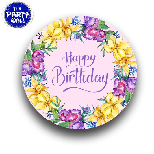 Happy Birthday - Funda para mampara circular