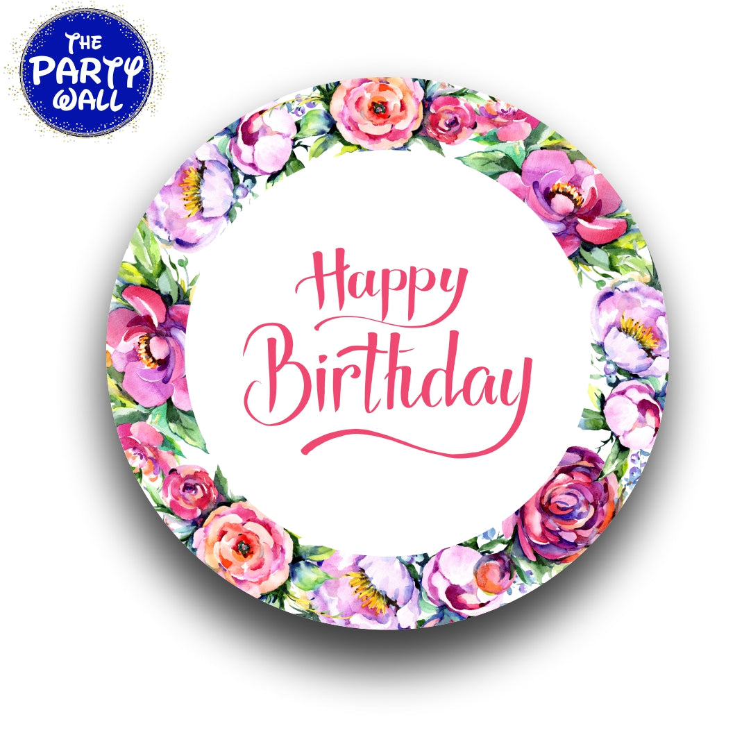 Happy Birthday - Funda para mampara circular