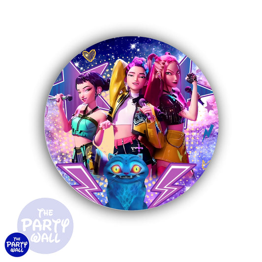 KPop Demon Hunters - Funda para mampara circular