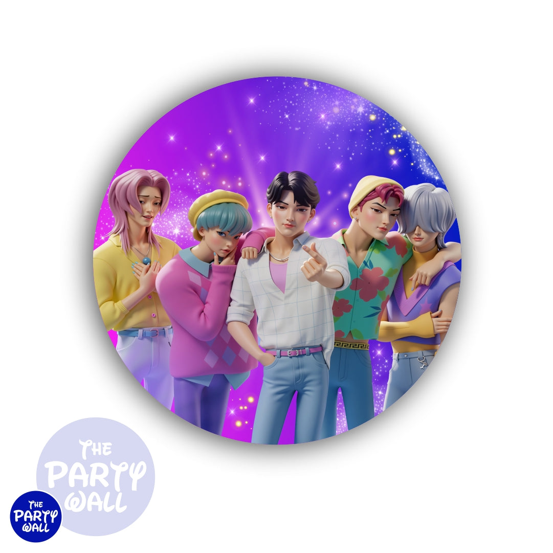 KPop Demon Hunters - Funda para mampara circular