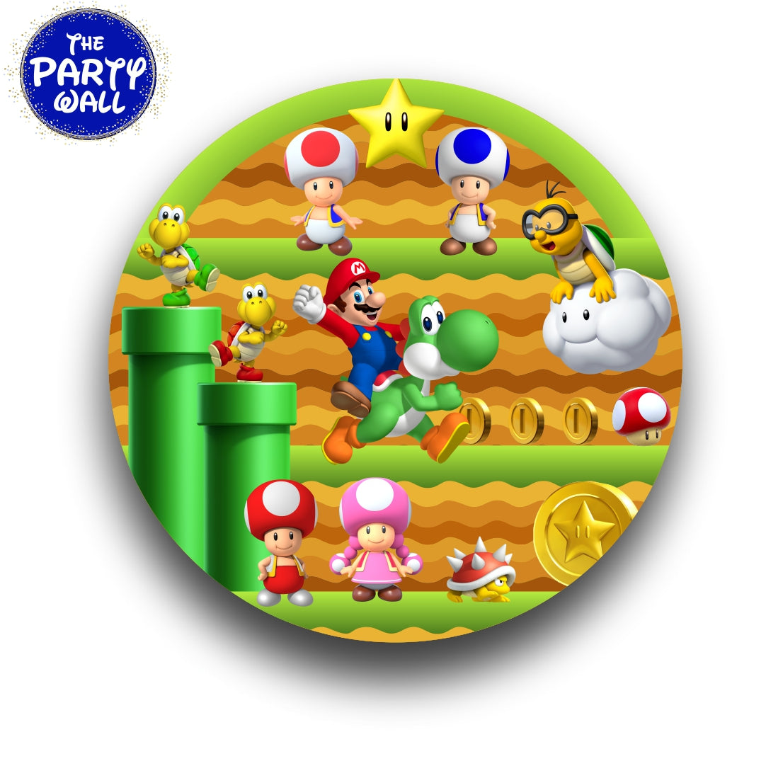 Mario Round Object Super Mario - Funda para mampara circular – The Party Wall Store