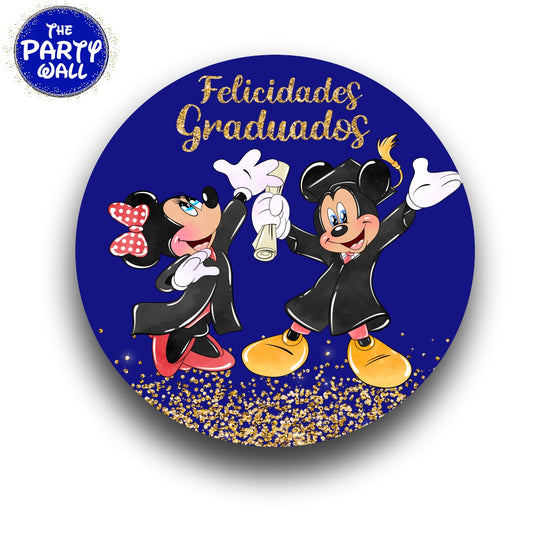 Mickey Mouse Graduación - Funda para mampara circular