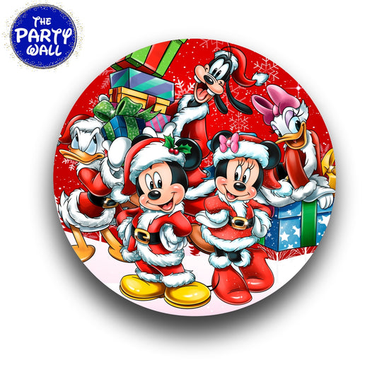 Mickey Mouse Navidad - Funda para mampara circular
