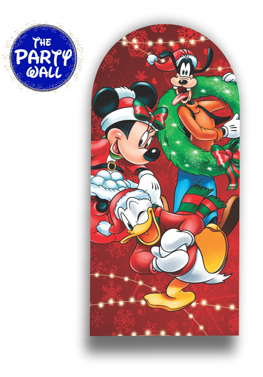 Mickey Mouse Navidad - Funda para mampara de punta redonda