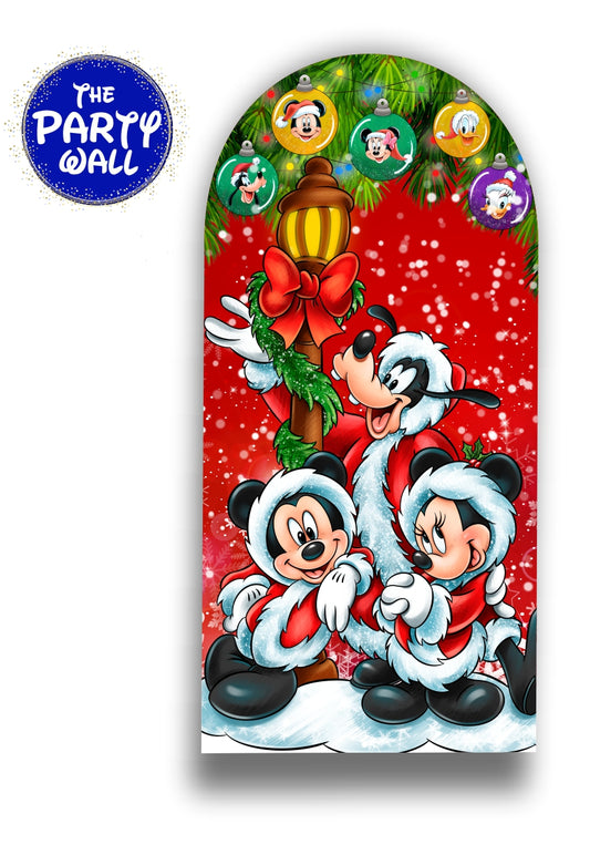 Mickey Mouse Navidad - Funda para mampara de punta redonda