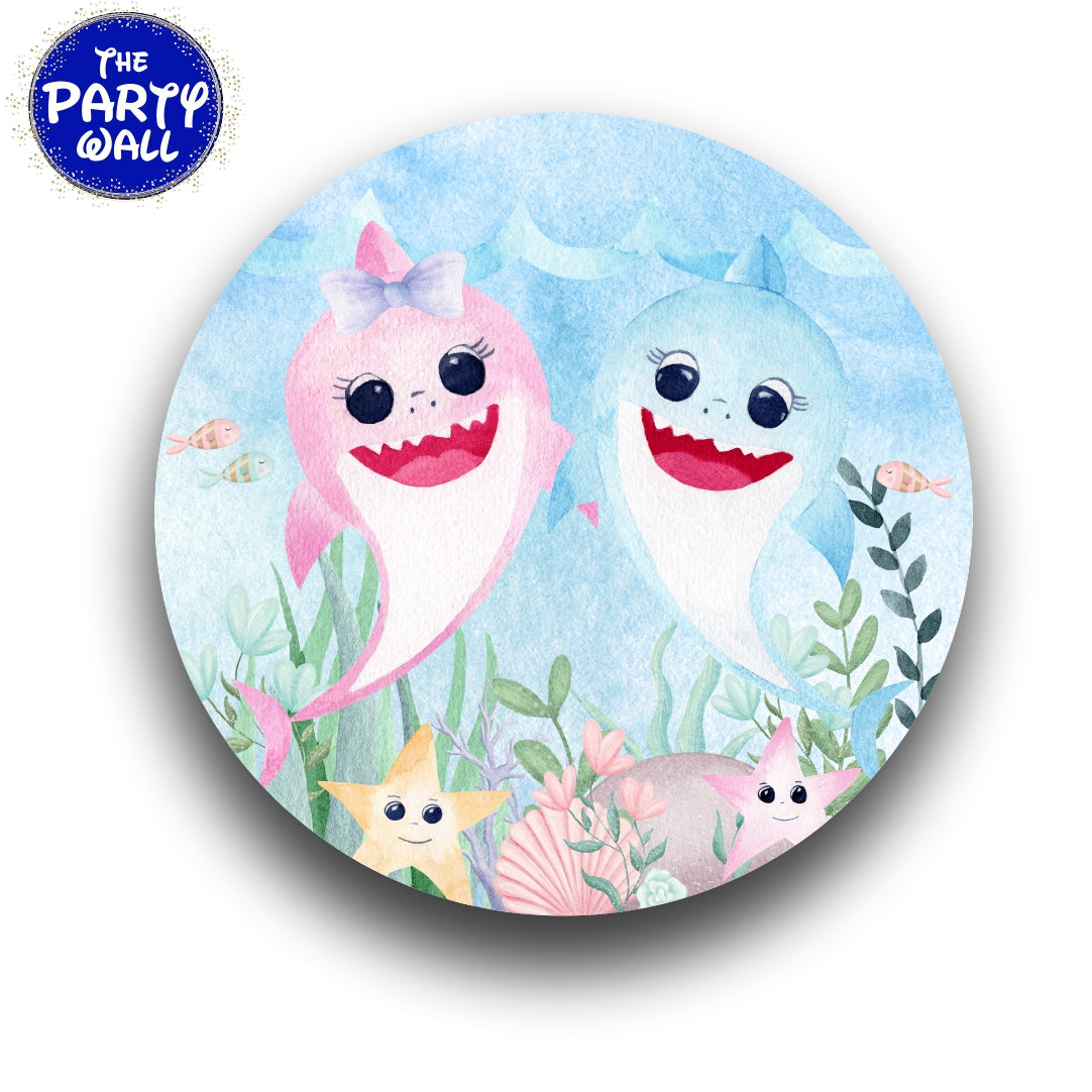 Baby Shark - Funda para mampara circular