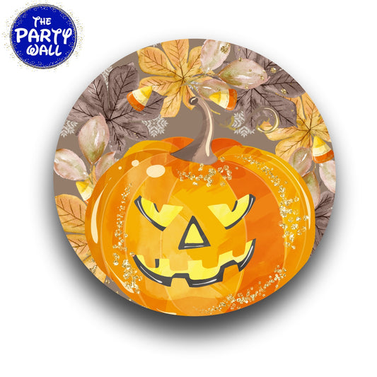 Calabaza Halloween - Funda para mampara circular